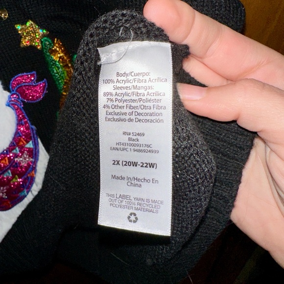 Holiday Time Feliz Navidad Llama Women’s Ugly Christmas Sweater 2X (20W-22W)SOLD - Picture 4 of 7